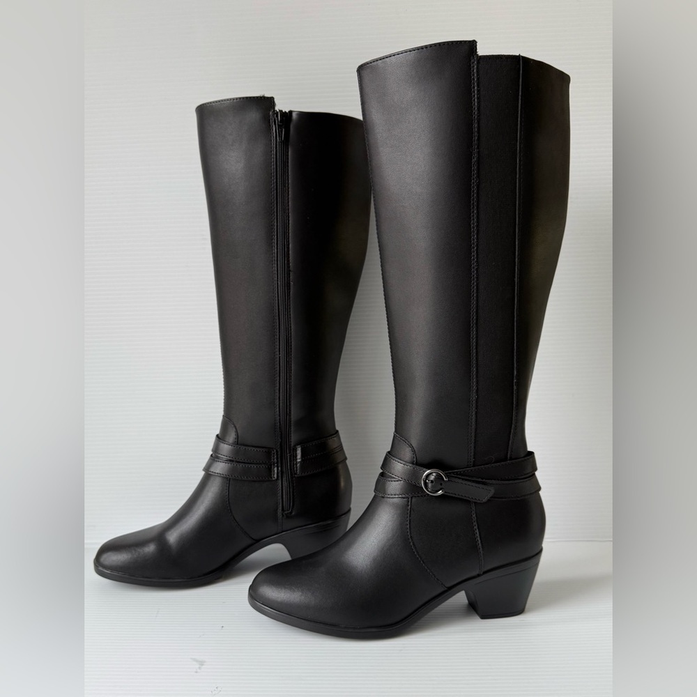 Clarks Women's Emily 2 Dream Leather Knee High Boots Black Size 8 New with Tags